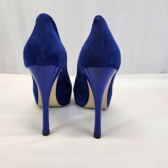 Steve Madden Regaal Platform Pumps Jeels Blue  Suede Size 8 - Picture 5 of 12
